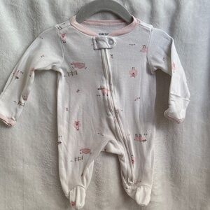 🎉5 for 🎉$20 (Baby)
Carter's White and Pink Baby Footie